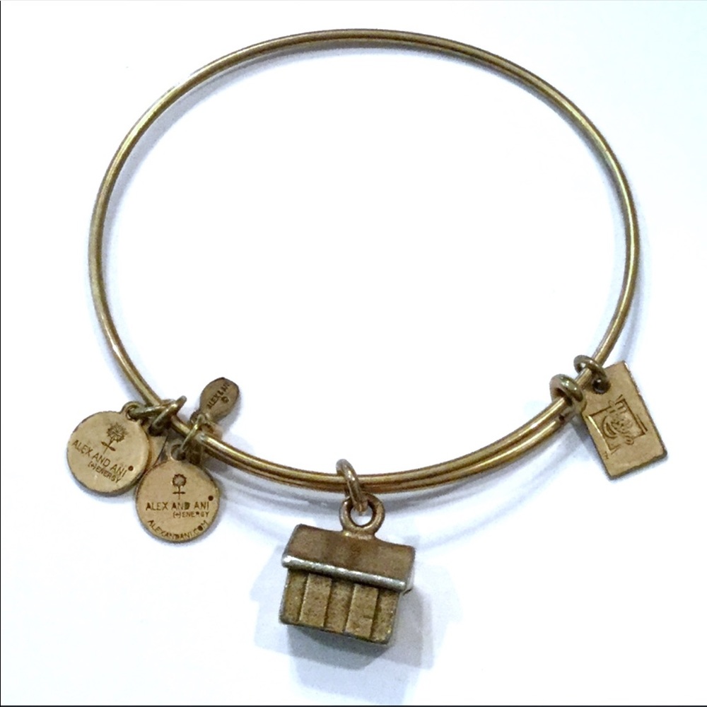 Alex & Ani Gold Tone Monopoly House Bracelet